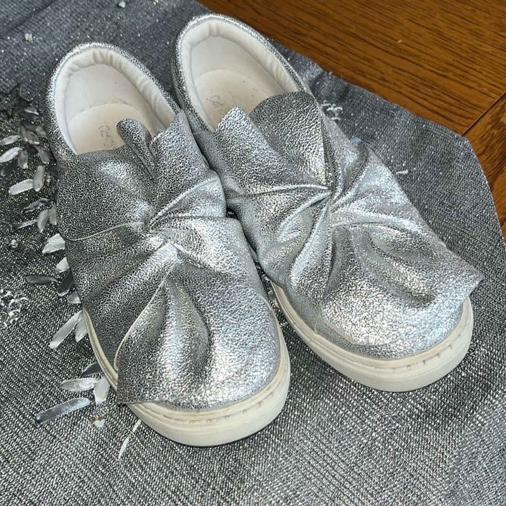 Cat & Jack Slip On Silver Athletic or Dress Shoes